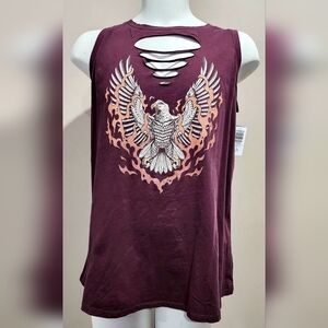 NWT Torrid Eagle Flames Classic Fit Heritage Jersey Slash Tank Size 1X